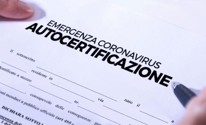 Autocertificazione per gli spostamenti in tutta Italia